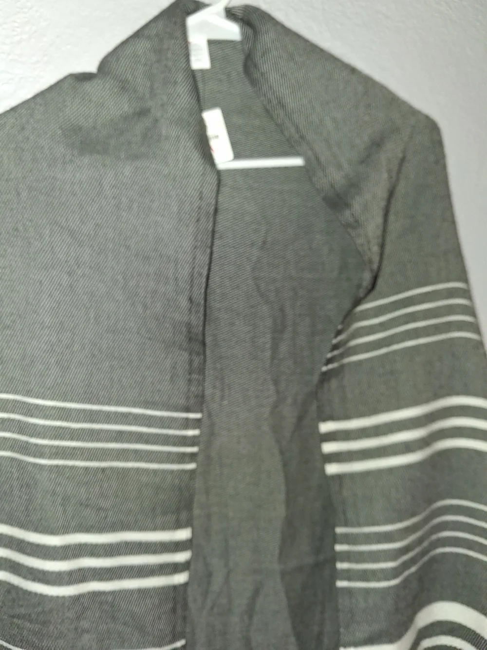 J Crew NWT Striped Gray & White Knit Poncho OS